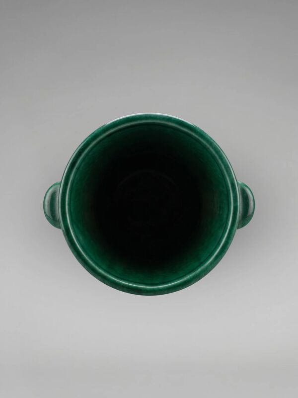 Vase art déco Saint-Clément 4159 signé Blanche Letalle – vert malachite