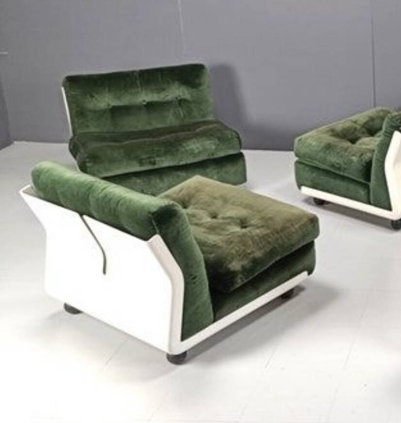 Modular velvet canapé Amanta by Mario Bellini for C&B Italia