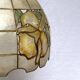 Suspension en feuille nacre et laiton vintage 1970's