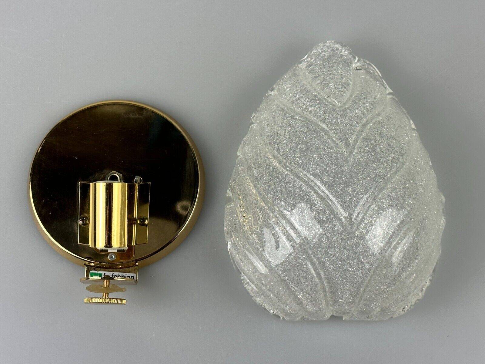 60s 70s Wall Sconce Wall Lamp Glass Brass Leaf Space Age Design