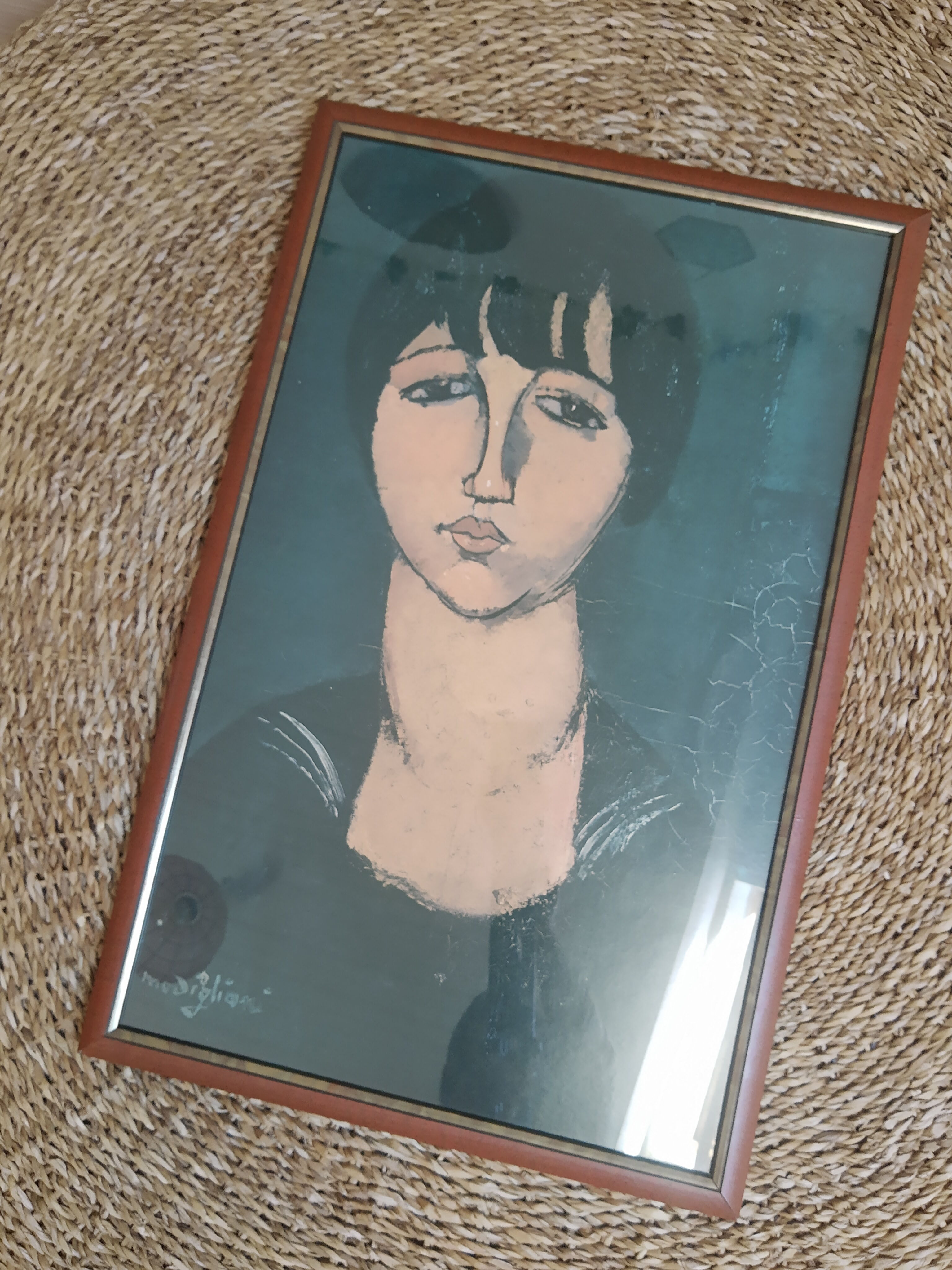 Portrait woman illustration Italian painter Amedeo Modigliani
