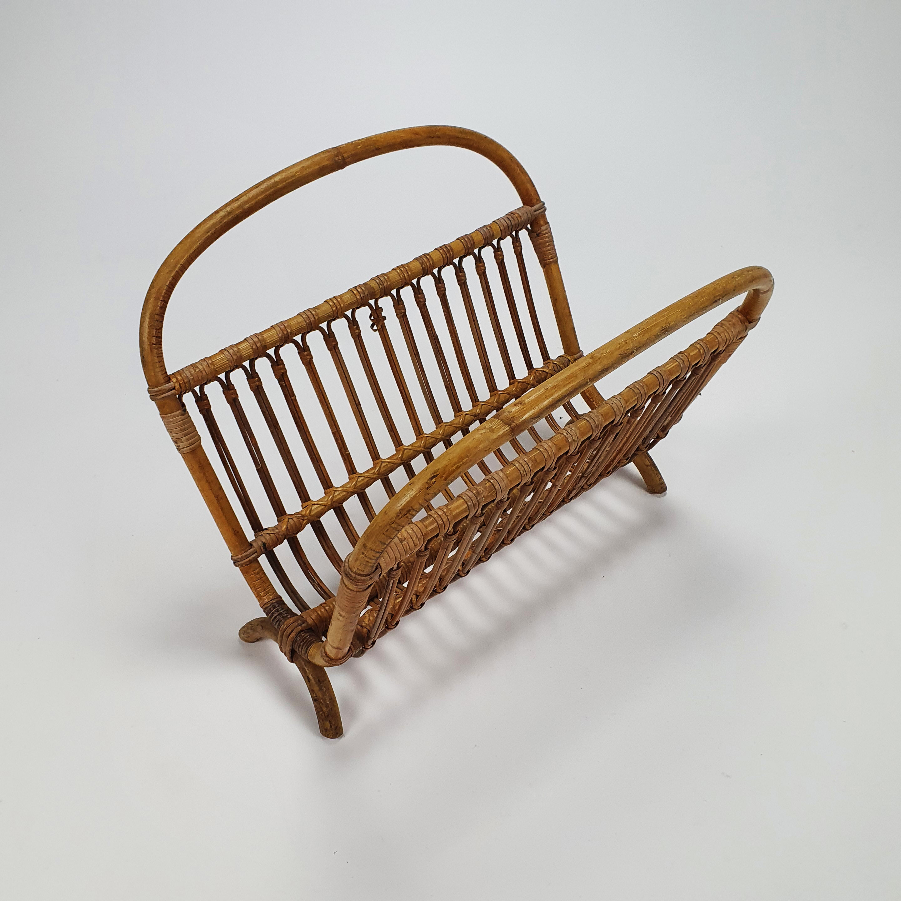 Mid Century Bamboo Magazine holder, 1960s
