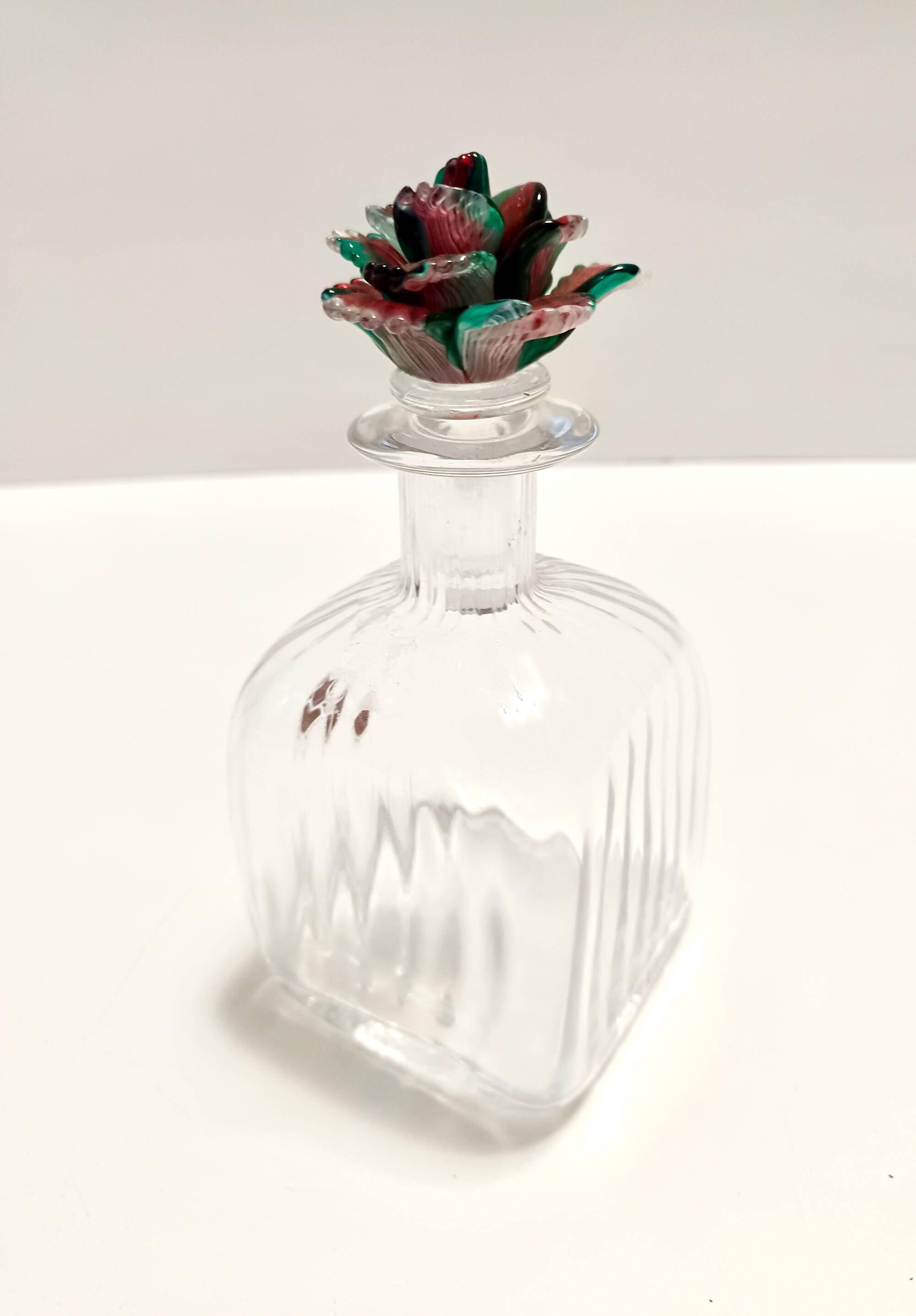 Transparent Murano Glass Decanter Bottle by Carlo Moretti, Italy