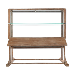 Vitrine en bois céruse