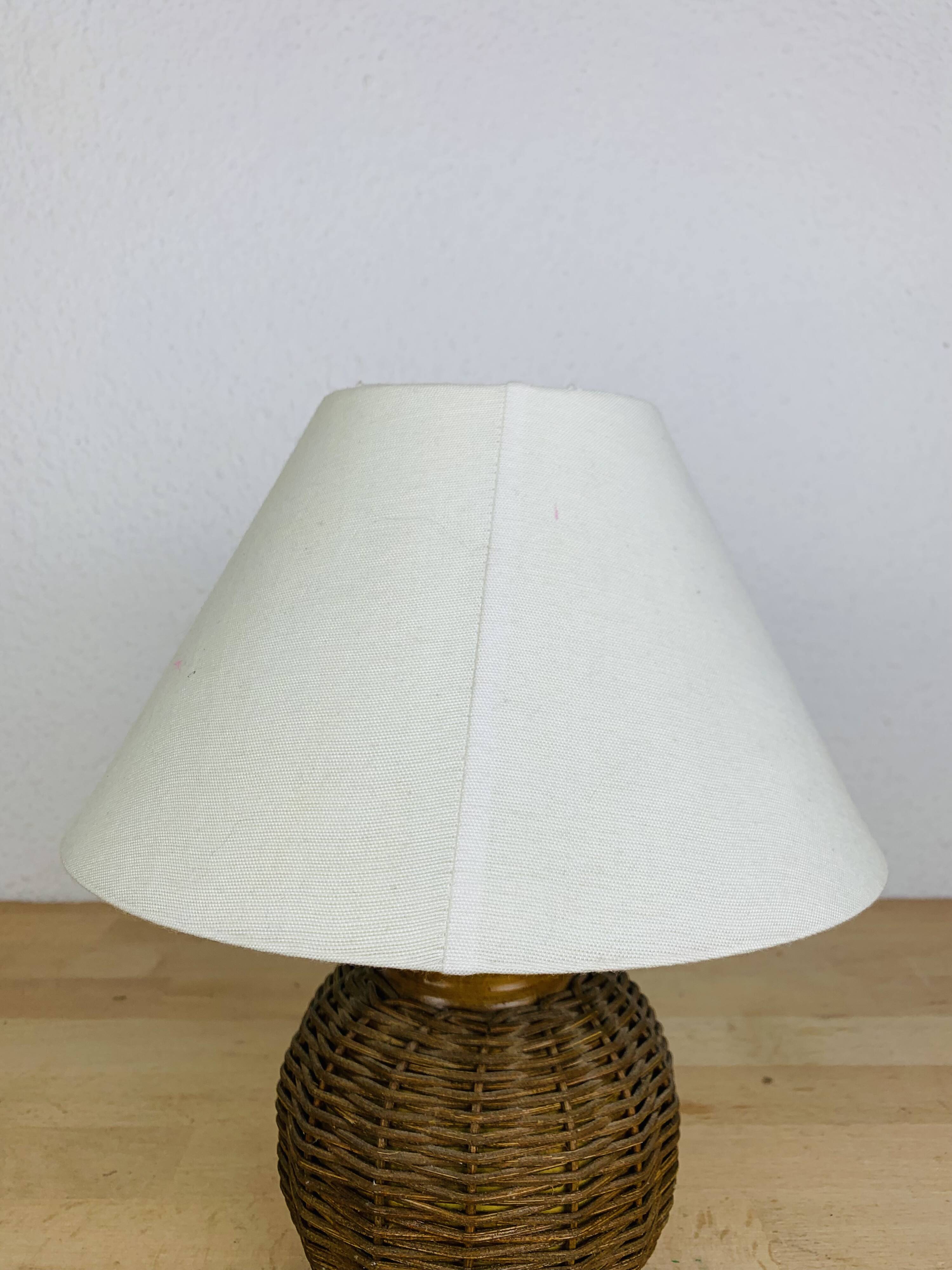 Vintage rattan ball lamp from the 60s