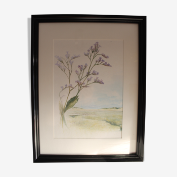 Watercolor Lavender from the salty meadows of Saint Germain in Ay