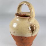 Vintage pottery, half-glazed terracotta water pot, jug, kitchen, decoration, pottery