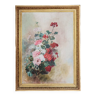 Oil painting floral composition 19th century