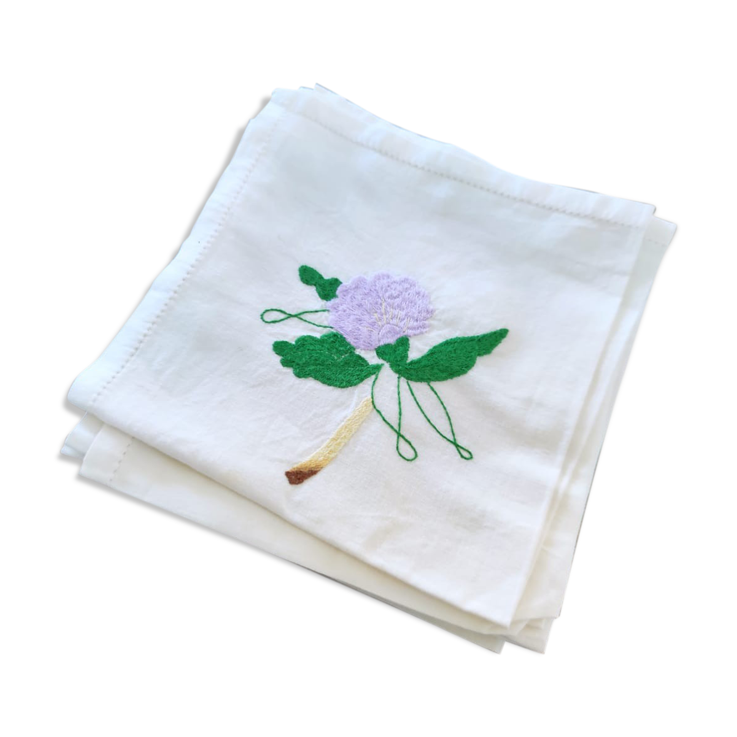 11 hand-embroidered antique table towels