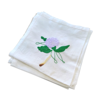 11 hand-embroidered antique table towels