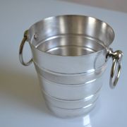 Seau à glace vintage en métal argenté