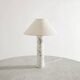 Lampe de table cylindrique en marbre blanc suédois du milieu du siècle par Bergboms, années 1960