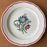 6 assiettes plates anciennes en faïence de gien