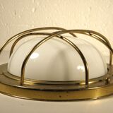 Brass "porthole" wall lamp