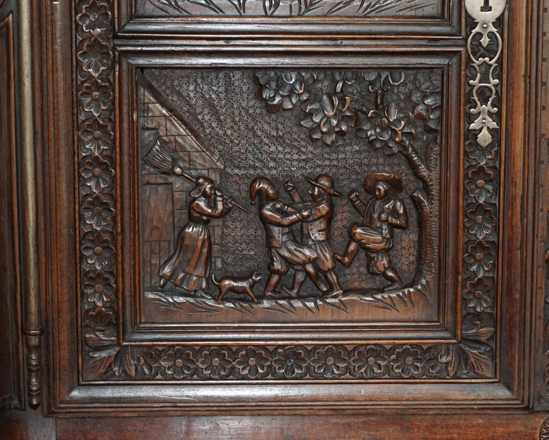 Antique Dutch carved placard, circa 1860.