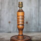 wood lamp, vintage wooden lamp base, table lamp, living room lamp, lamp