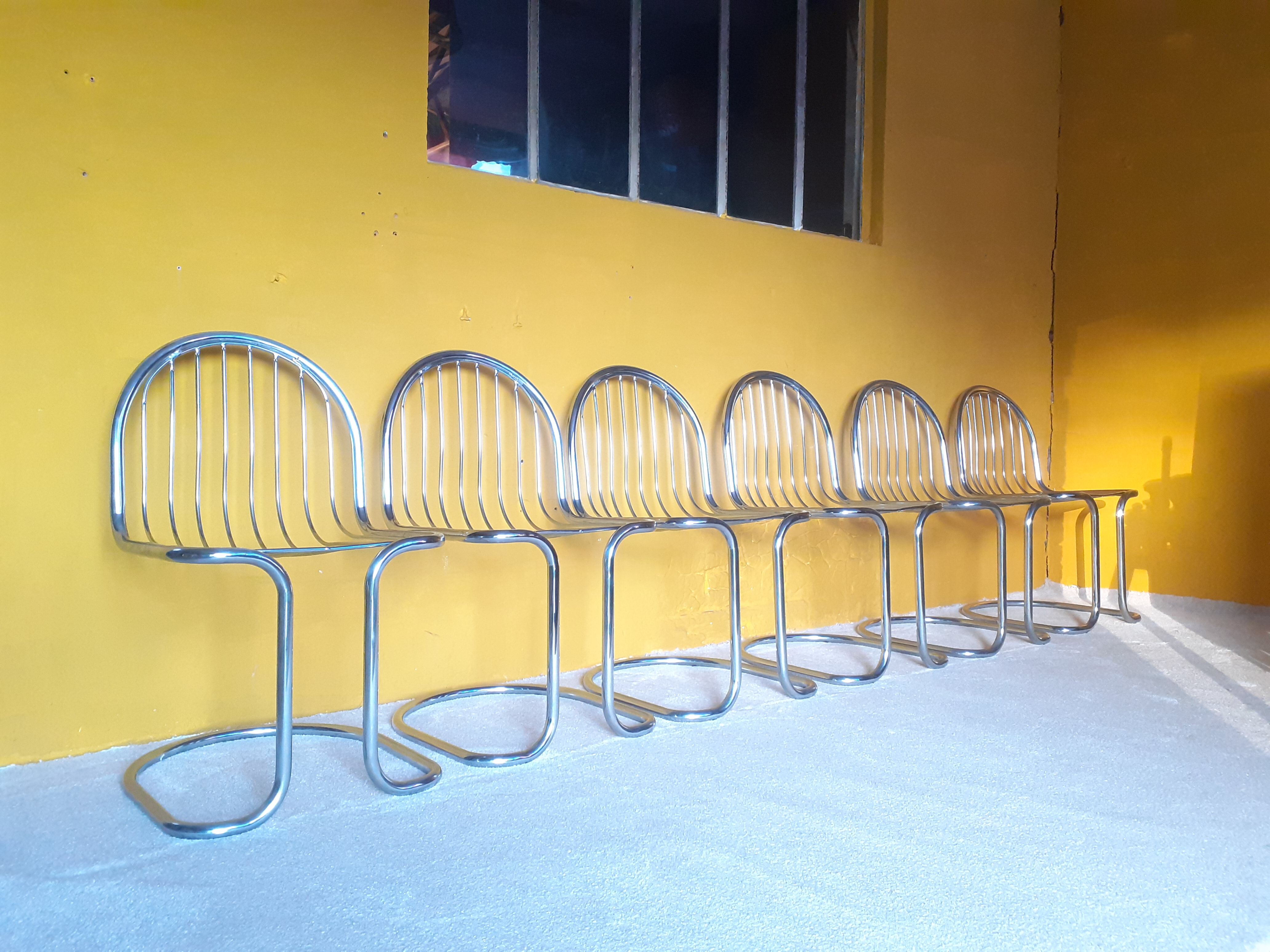 6 designer wired chairs vintage 1970