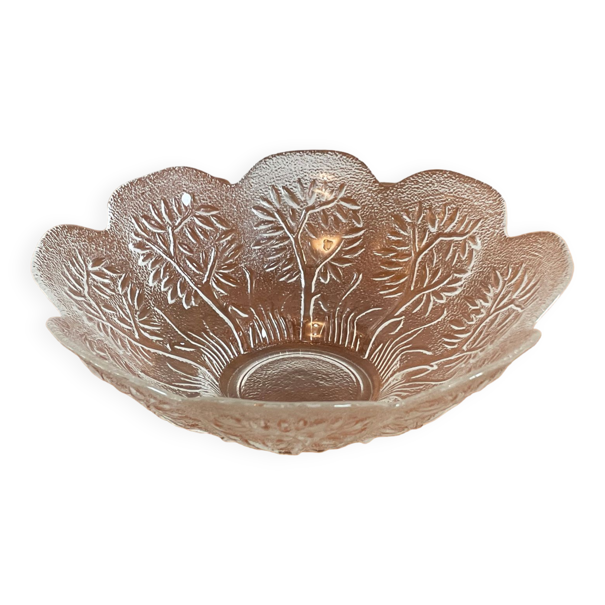 Crystal glass serving bowl