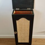 Wooden and cane chest unit