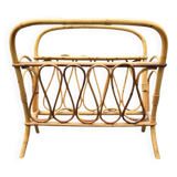 Vintage rattan magazine rack