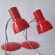 Paire de lampes de table rouges Midcentury Napako, années 1970