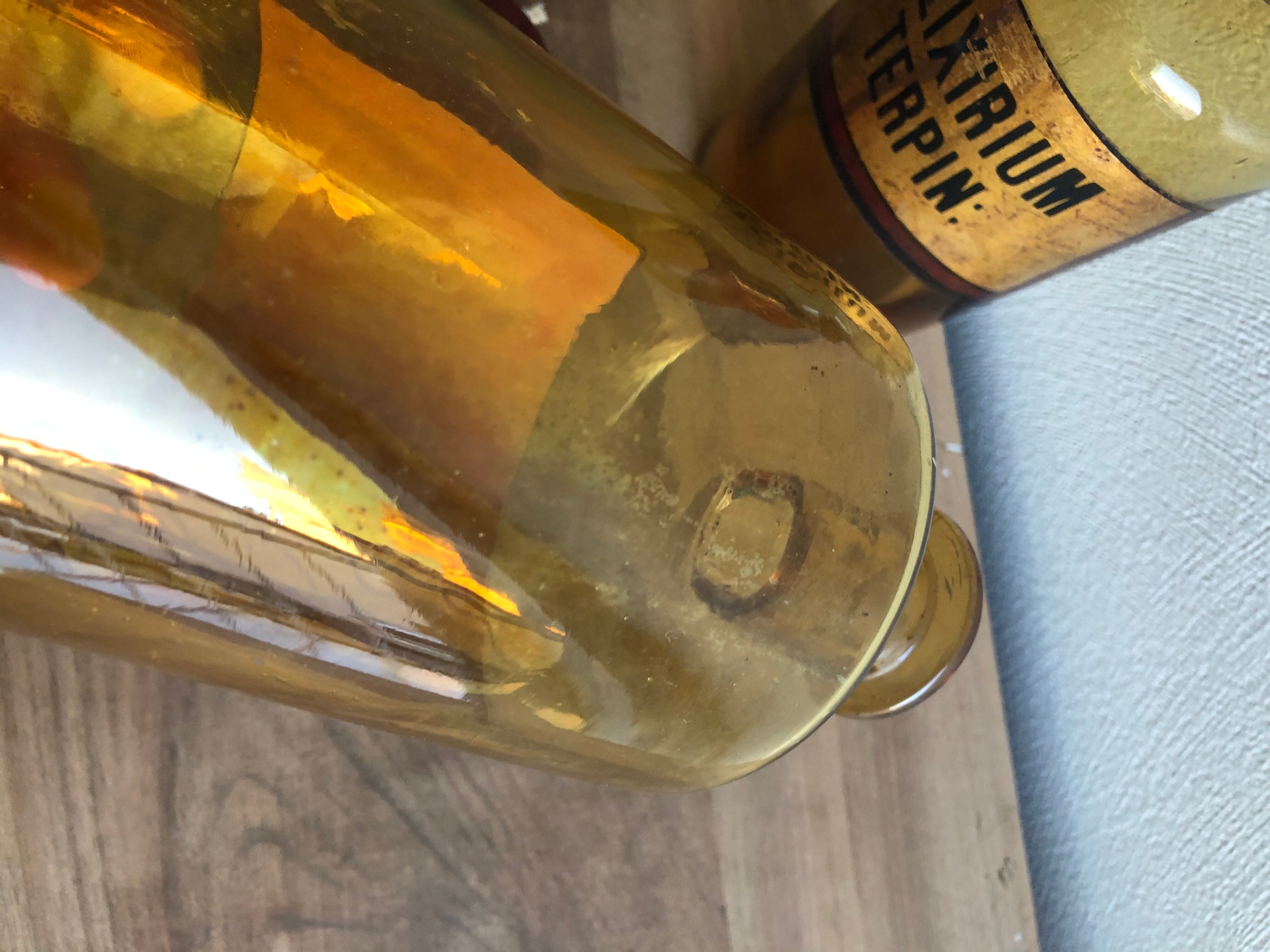 Old pharmacy bottle/jar "Alcohol Vulnerar" brown glass