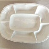 White compartment dish from Sarreguemines & Digoin / vintage 50s-60s