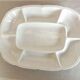 White compartment dish from Sarreguemines & Digoin / vintage 50s-60s