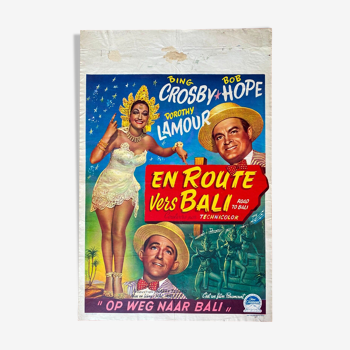 Affiche cinéma originale "En route pour Bali" Bing Crosby 36x55cm 1952