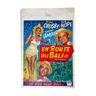 Affiche cinéma originale "En route pour Bali" Bing Crosby 36x55cm 1952