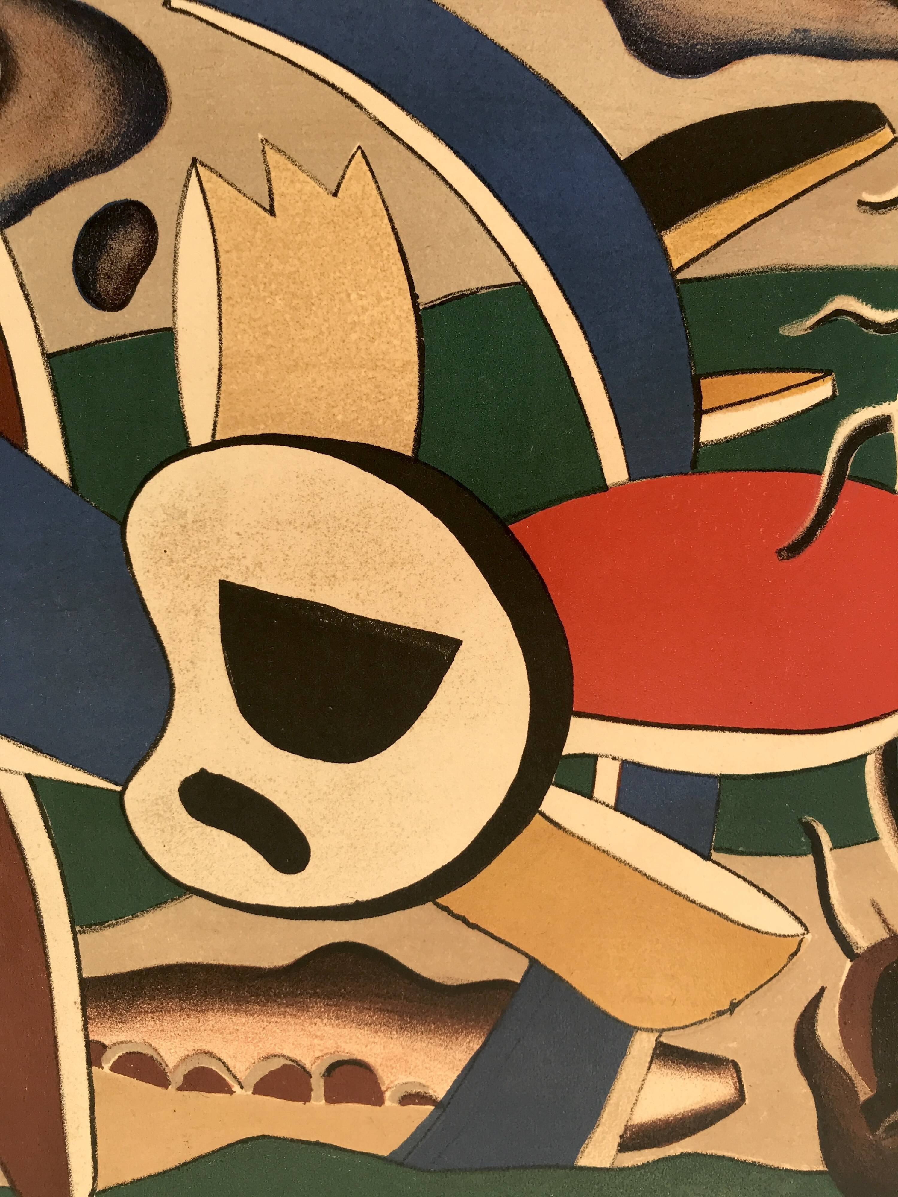 Fernand LEGER, Flowers and Butterflies, 1945. Original lithograph Mourlot.