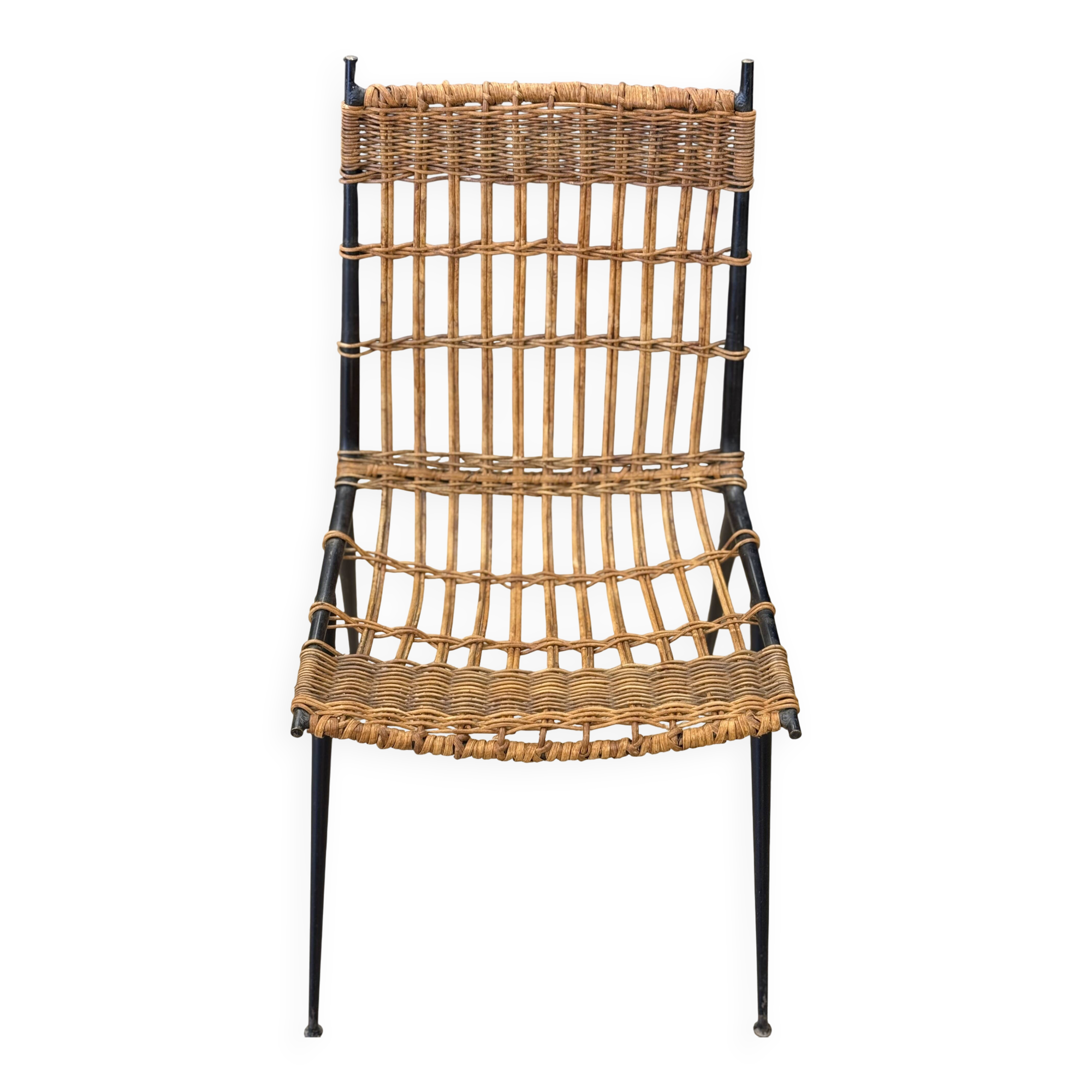 Raoul Guys rattan and iron chair