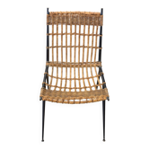 Chaise rotin et fer Raoul Guys