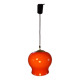1970 orange opaline and brass pendant light