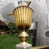 Chandelier perspex granite 1960 suspension doree