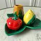 Set of salt shaker / pepper / mustard vintage in slip 70s