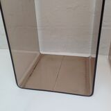 Pair of smoked plexiglass bedside tables, 1970