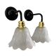 Pair of Art Deco wall lights in glass and ceramic