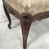 Louis XV style stool in solid walnut, 20th century