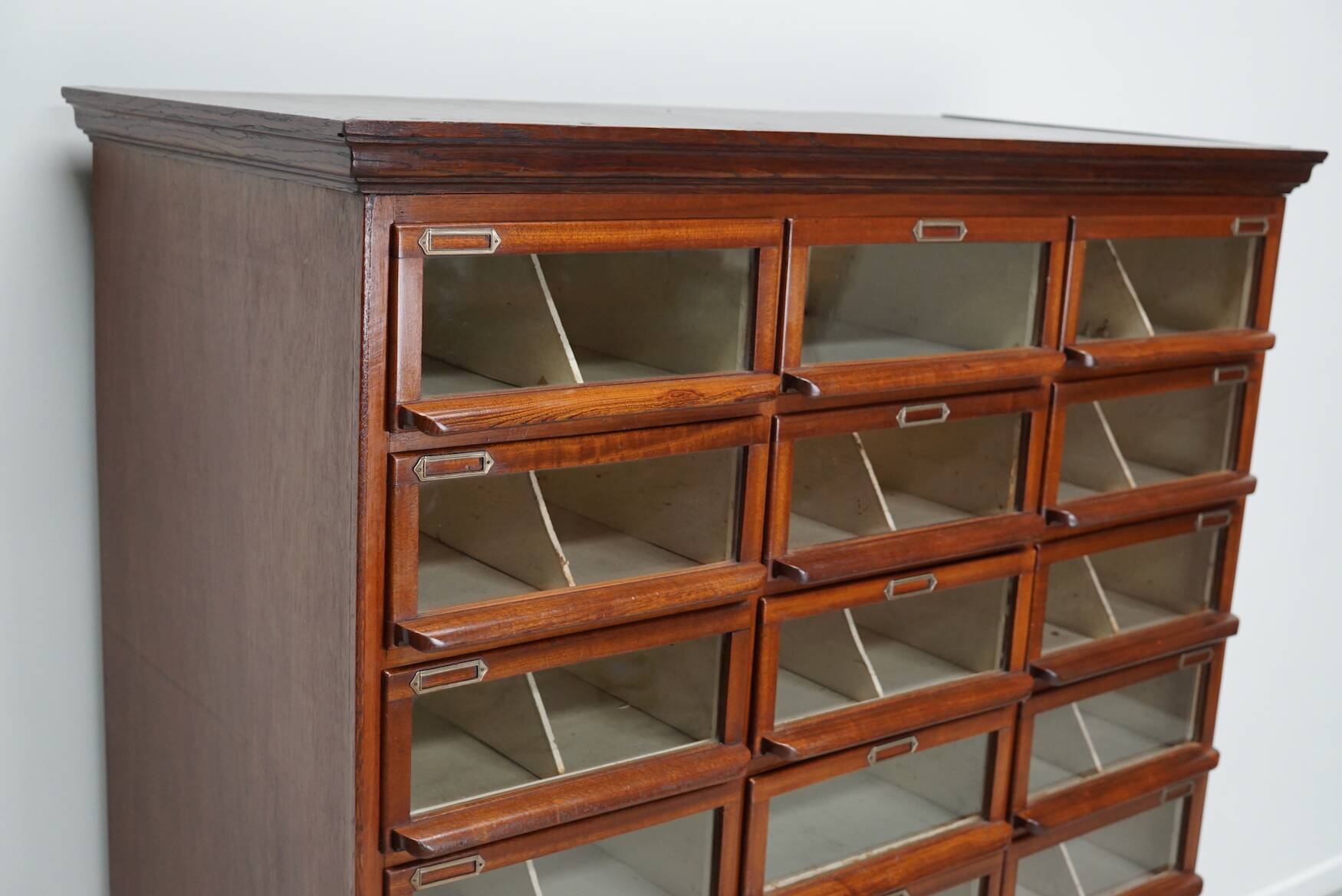 Vintage Dutch Oak / Mahogany Haberdashery Shop Cabinet, 1930s