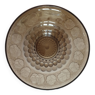 Art Deco fruit bowl circa 1930 in brown smoked glass