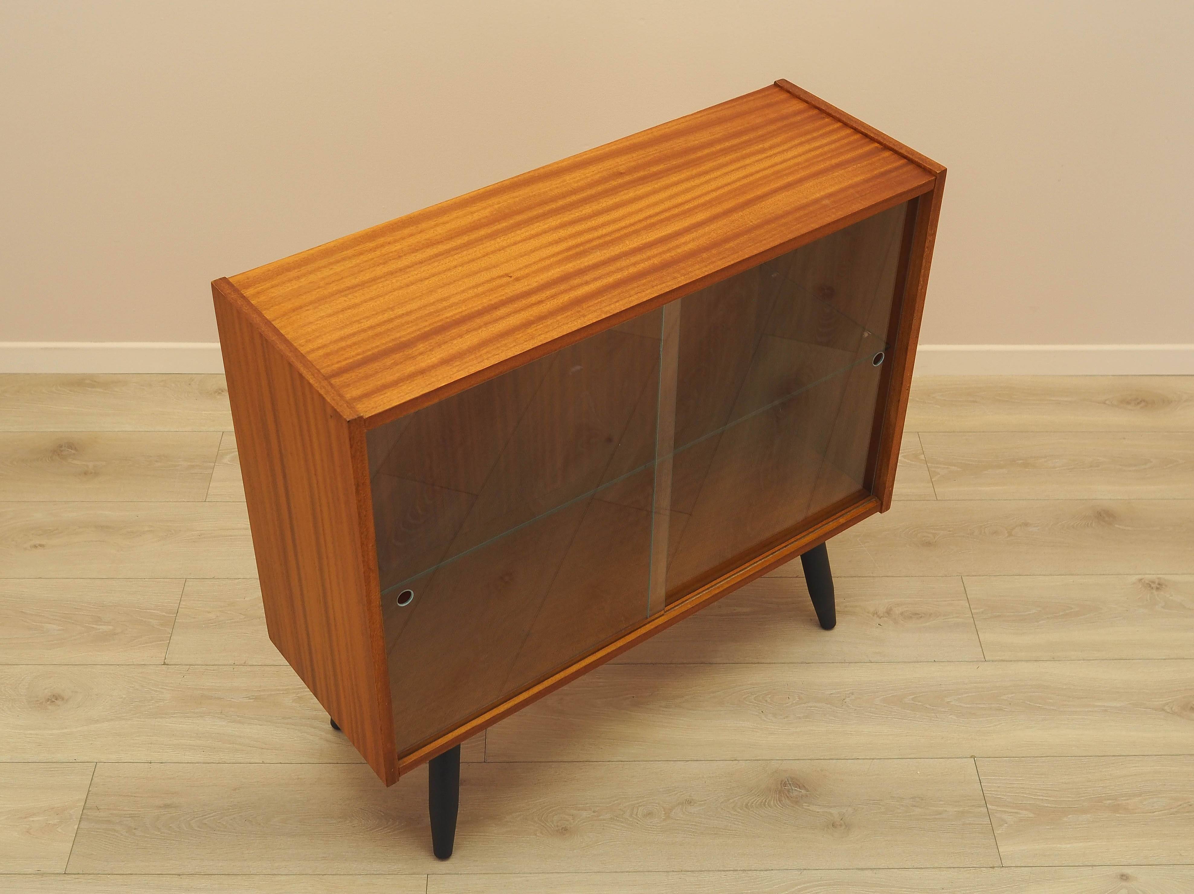 Mahogany display cabinet with glass front, Denmark, 1970s