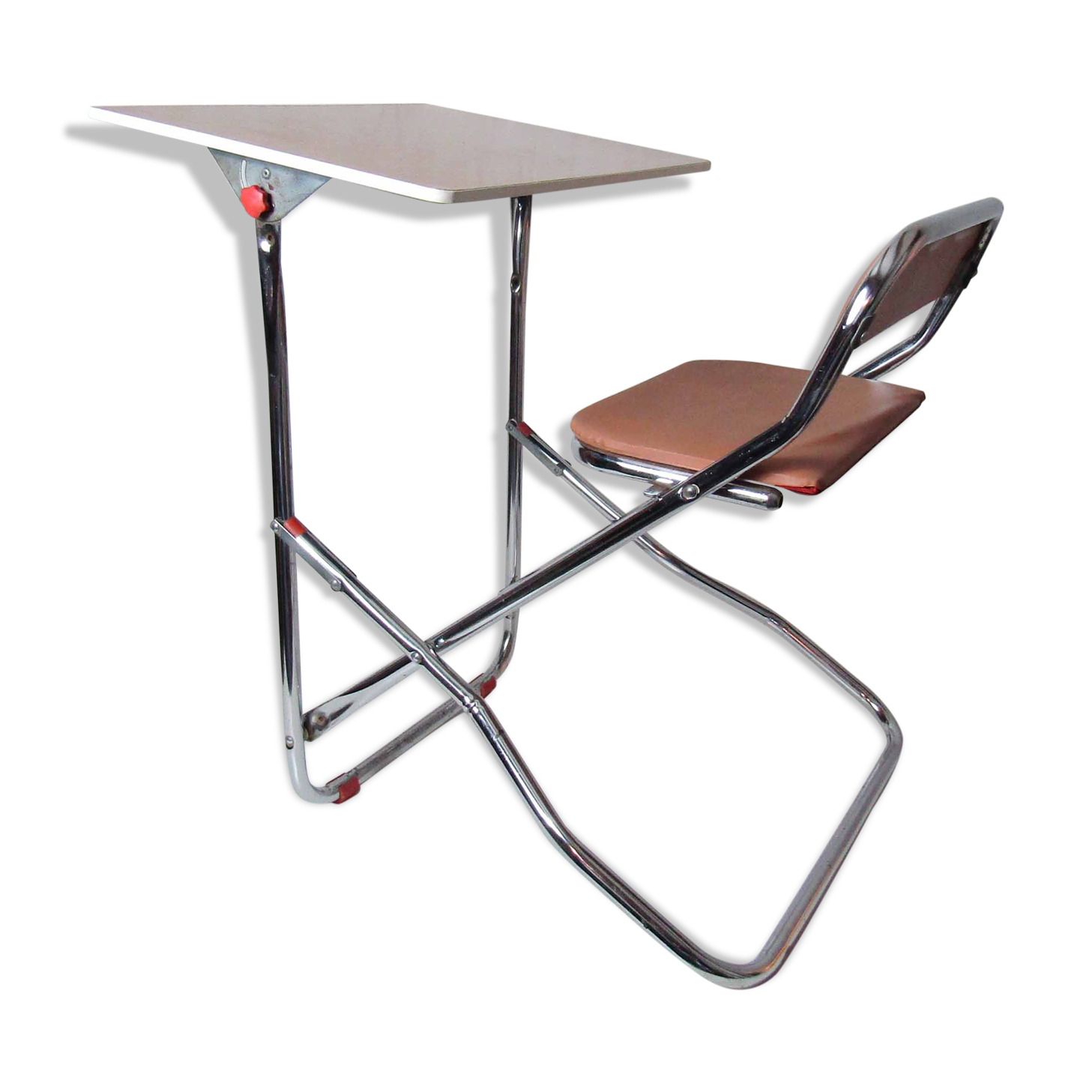 Former foldable gico desk for children chrome skai formica