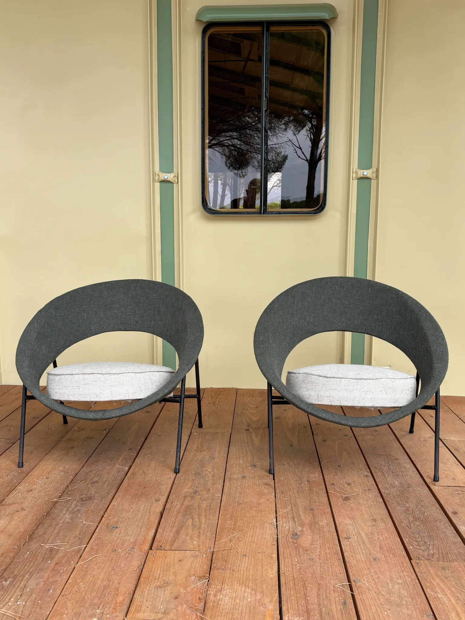 Pair of Saturn armchairs by Geneviève Dangles and Christian Defrance