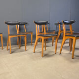 Mid-century Belgian dining chairs, set of 10, 1960s