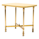 Side table in brass and lacquered goat skin by Aldo Tura, Italy, 1950s.