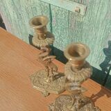 Antique bronze candlesticks