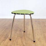 Tabouret vintage vert et chrome