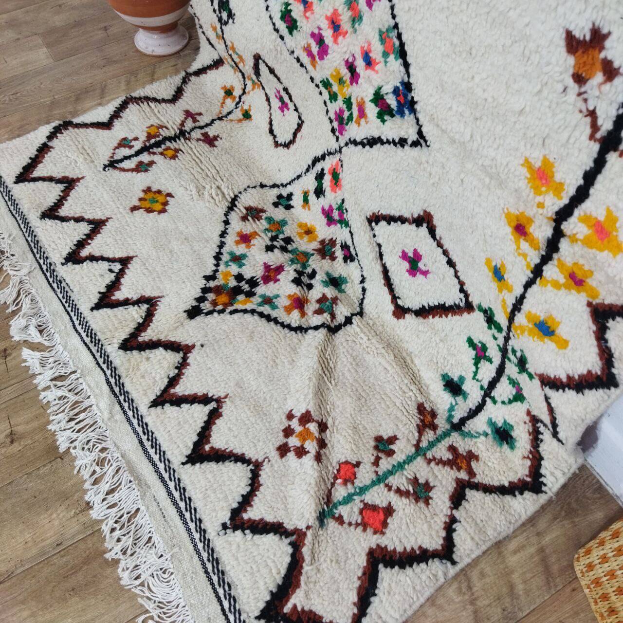 Handmade wool Berber rug 240x146 cm
