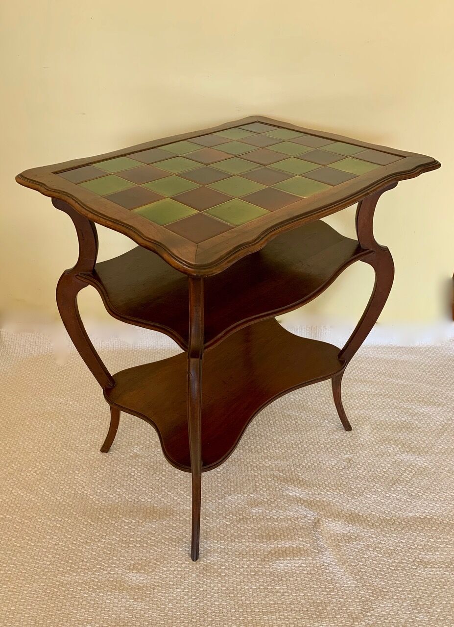Art Nouveau tiled side table